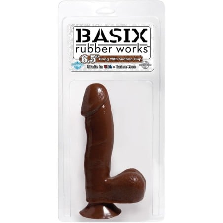 Basix Rubber Works 6.5" Dong w/Suction Cup - Brown