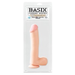 Basix 10" Dong w/Suction Cup - Flesh