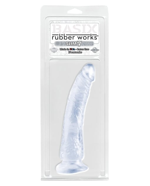 Basix Rubber Works 7" Slim Dong - Clear