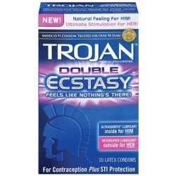 Trojan Double Ecstasy Condoms - Box of 10