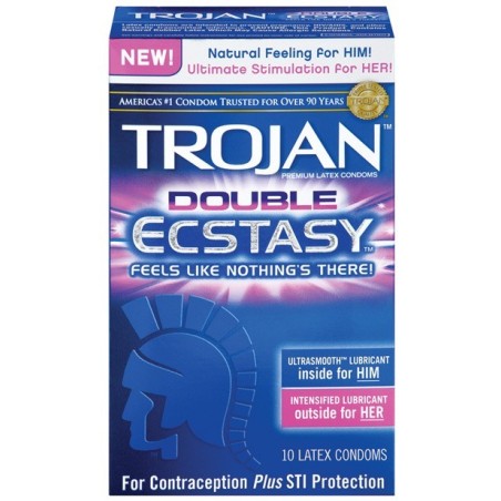 Trojan Double Ecstasy Condoms - Box of 10