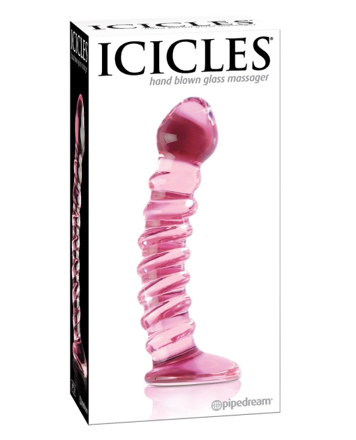 Icicles No. 28 Hand Blown Glass - Clear w/Ridges