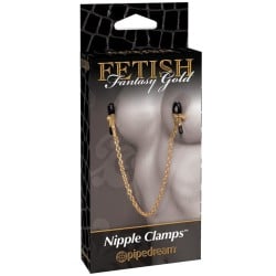 Fetish Fantasy Gold Chain Nipple Clamps - Gold