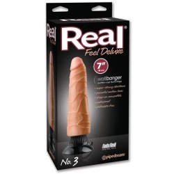 Real Feel Deluxe No. 3  7" Waterproof Vibe - Flesh Multi Speed