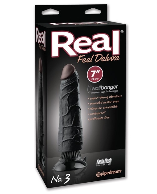 Real Feel Deluxe No. 3 7" Waterproof Vibe - Black Multi Speed
