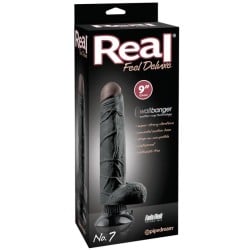 Real Feel Deluxe No. 7  9" Waterproof Vibe - Black Multi Speed