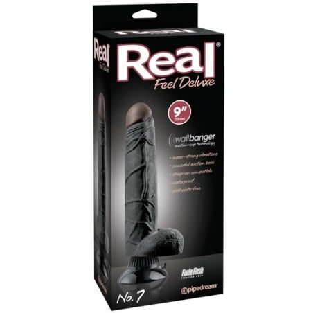 Real Feel Deluxe No. 7  9" Waterproof Vibe - Black Multi Speed