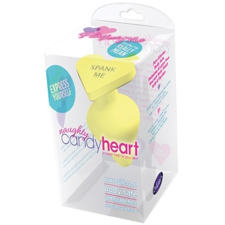 Blush Naughty Candy Heart Spank Me Plug - Yellow