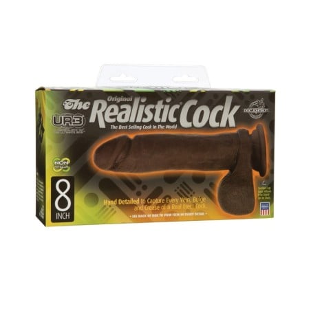 UR3 Realistic Cock w/Balls - 8" Black