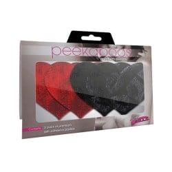 Stolen Kisses Hearts - Red & Black  Pack of 2