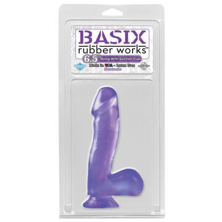 Basix Rubber Works 6.5" Dong w/Suction Cup - Purple