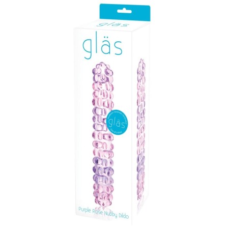 Glas Purple Rose Nubby Glass Dildo