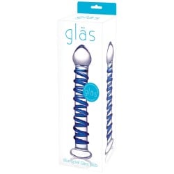 Glas Spiral Glass Dildo - Blue