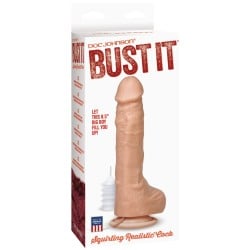 Bust It Squirting Realistic Cock w/1 oz Nut Butter - Flesh