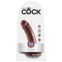 King Cock 6" Cock - Brown
