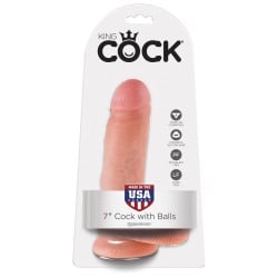 King Cock 7" Cock w/Balls - Flesh