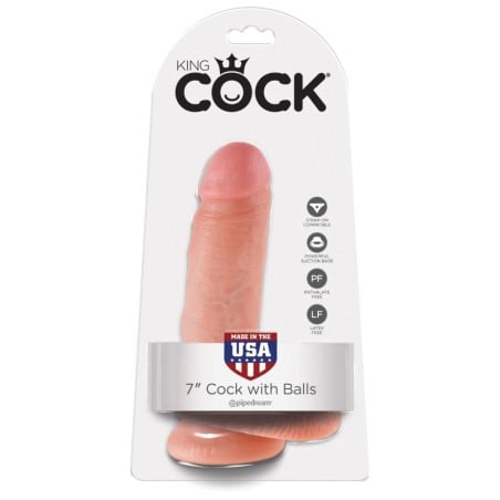 King Cock 7" Cock w/Balls - Flesh