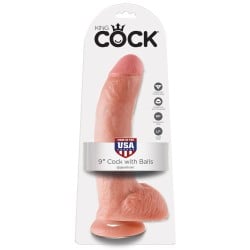 King Cock 9" Cock w/Balls - Flesh