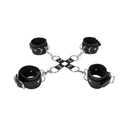 Shots Ouch Leather Hand & Leg Cuffs - Black