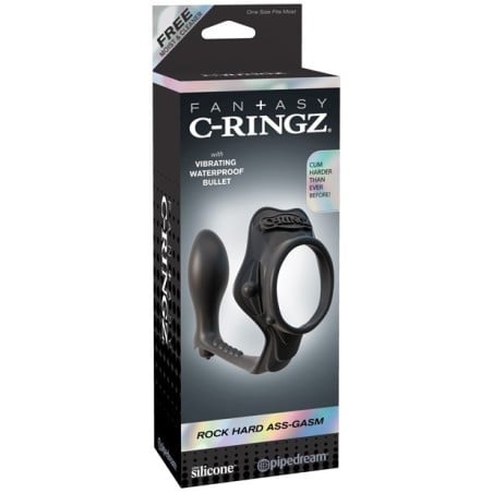 Fantasy C-Ringz Rock Hard Ass-Gasm Vibrating Ring - Black
