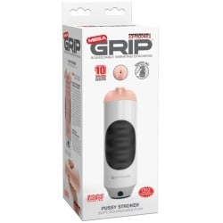 Extreme Dollz Mega Grip Squeezable Vibrating Strokers - Pussy