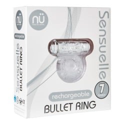 Sensuelle Bullet Ring Cockring - 7 Function Clear