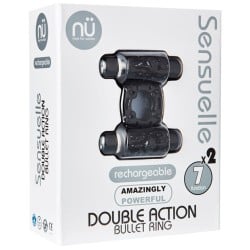 Sensuelle Double Action Cockring - 2 X 7 Function Black