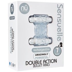 Sensuelle Double Action Cockring - 2 X 7 Function Clear