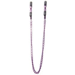 Shots Ouch Adjustable Nipple Clamps w/Chain - Purple