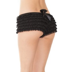 Ruffle Shorts w/Back Bow Detail Black OS/XL