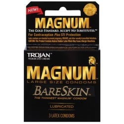 Trojan Magnum Bareskin Condoms - Pack of 3