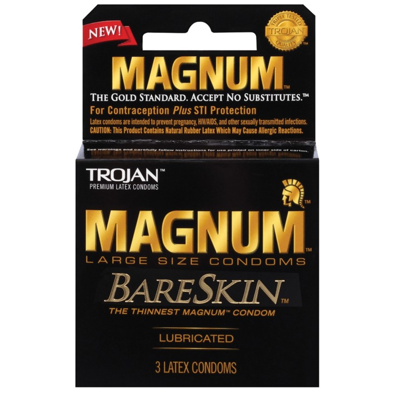 Trojan Magnum Bareskin Condoms - Pack of 3 Trojan Magnum Bareskin Condoms - Pack of 3