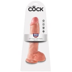 King Cock 10" Cock w/Balls - Flesh