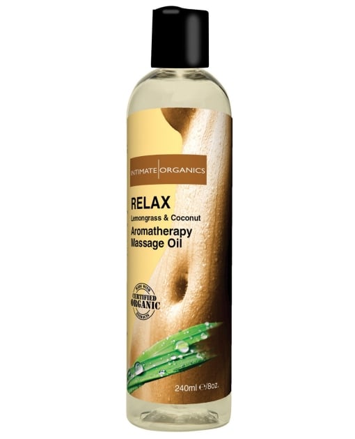 Organic Relaxing Massage Oil - 8 oz Coconut & Lemongrass