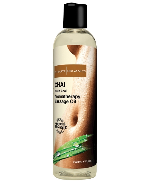 Intimate Organics Chai Massage Oil - 8 oz Vanilla & Chai