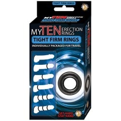 Nasstoys My Ten Erection Rings Tight Firm Rings - Black