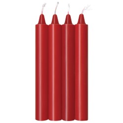 The 9's Make Me Melt Sensual Warm Drip Candles - Red Hot Pack of 4