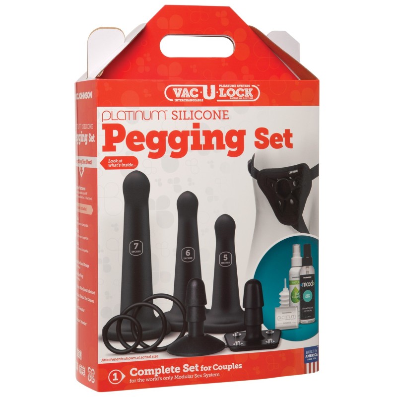Vac U Lock Silicone Pegging Set - Black Vac U Lock Silicone Pegging Set - Black