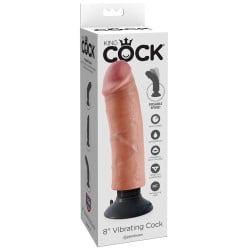 King Cock 8" Vibrating Cock - Flesh