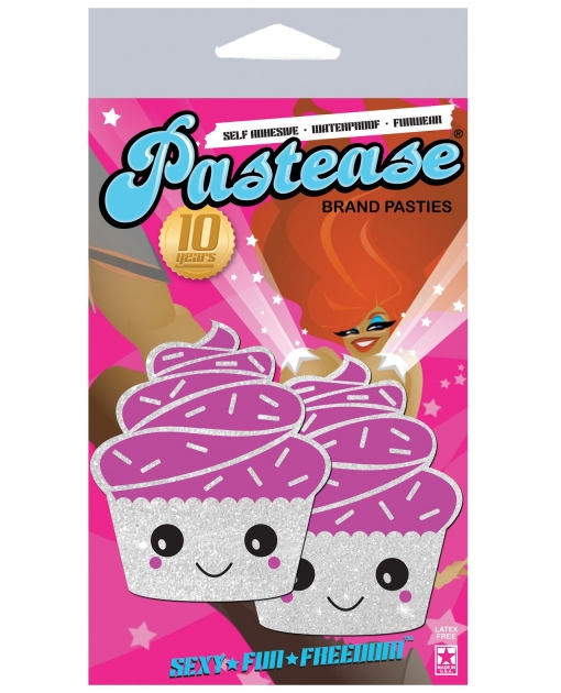 Pastease Cupcake White Glittery Frosting Nipple Pastie O/S