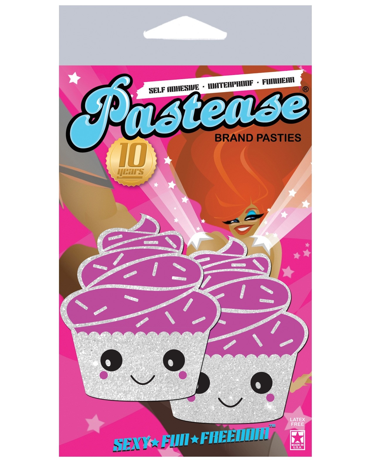 Pastease Cupcake White Glittery Frosting Nipp  by Pastease