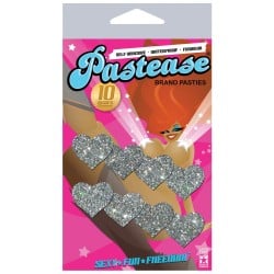 Pastease Mini Glitter Hearts - Silver Pack of 8