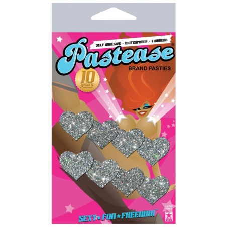 Pastease Mini Glitter Hearts - Silver Pack of 8