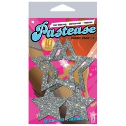 Pastease Glitter Peek a Boob Stars - Silver