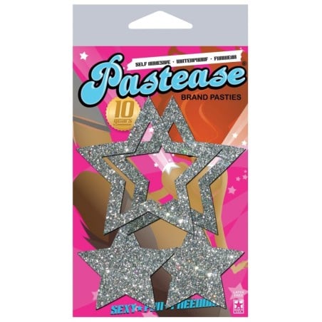 Pastease Glitter Peek a Boob Stars - Silver