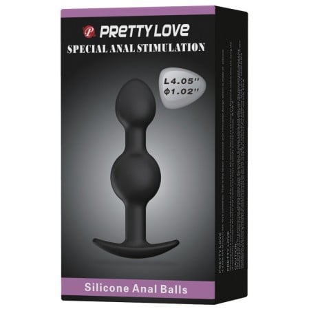 Pretty Love 4.05" Silicone Anal Plug w/Ball - Black