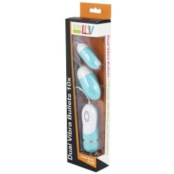 GigaLuv Dual Vibra Bullets - 10 Functions Tiffany Blue