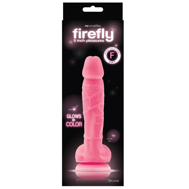 NS Novelties Firefly 5" Silicone Glowing Dildo - Pink NS Novelties Firefly 5" Silicone Glowing Dildo - Pink