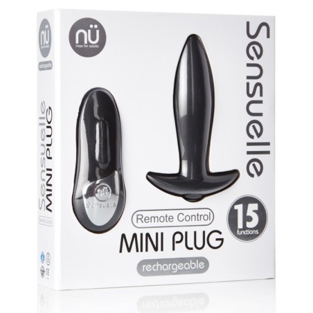 Sensuelle Remote Control Rechargeable Mini Plug - Black
