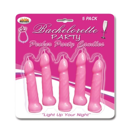 Bachelorette Party Pecker Party Candles - Pink Pack of 5